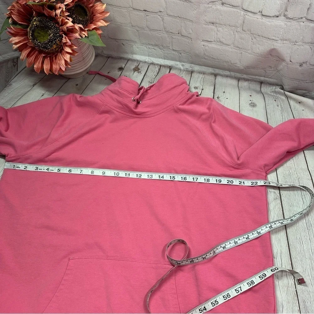 zelos Women's Pink Hoodie high neck  drawstring sz XL